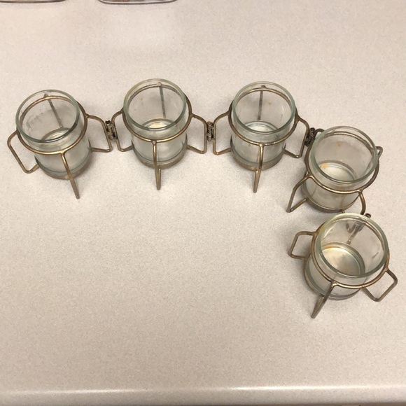 🖤Vintage MCM Mid Century Modern Movable Brass Glass Votive Holder Home Goods🖤 - Picture 3 of 7